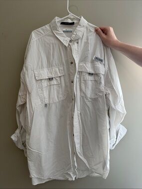 Columbia Men’s White Lightweight Shirt Jacket